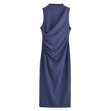 Fongt And Winter New Folding Decoration Midi Sleeveless Dress 9224262