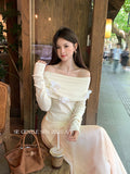 Fongt Xixi 2025 Autumn New Temperament Collar Wool Bottom Shirt Long-Sleeved Knitted Shirt Women's Top 25046