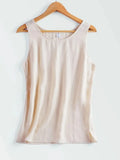 Women's Blouses Cotton and Linen Sleeveless Tops Shirt Female O Neck Summer Solid Green Tunic Blouse Basic