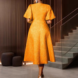 Fongt New Rose Clip Dress Commuter Three-Dimensional Flower A Dress Dress