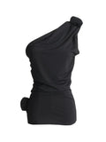Fongt Temperament Famous Wind 2025 Spring New Three-Dimensional Flowers Sexy Black And White Shoulder Vest Topess