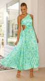 Fongt Spring And Summer Elegant Folding Dress Single Shoulder Waist Hollow Dress 88255-Outfit