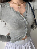 Winter V-Neck Knitted Cardigans Women Single Breasted Lace Loose Sweaters Female Casual Cardigan Soft Streetwear