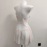 Fongt Romantic Sexy Pajamas Summer Women's 2025 New Lace-Thin Pure-Wanbic Wind With Chest Cushions With Sleeping Skirt