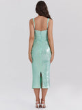 Women's Sexy Deep V-Snee Dress Temperament Body-Body-Bstupling Open Fork Dress