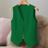 Fongt Suit Vest Young Vest Spring And Autumn New Repair Women Black Short Female Horse Clip Small