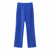 Fongt Women's Dress French Belt Dress Small Suit Jacket + Casual Trousers