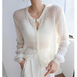 breathable thin knit cardigan