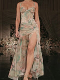 Fongt New Fashion Babes Print Sexy Vacation Casual Dress
