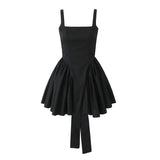 New Irregular Bow Tie Waist Dress In Autumn-Outfit