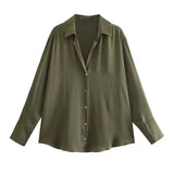 Fongt Women's Clothing In Autumn 2025 20 Color Buff Silk Densate V Collar Long-Sleeved Striped Vertical Shirt