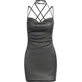 Fongt Knitted Bareback Sling Dress 2024 Summer Women's Fashion Sexy Short Bag Hip