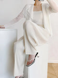 Fongt Folded 2025 New Fish Scale Pants Show Thin Set Of Leisure Pants Tight Waist Multi-Color Temperament Lazy Wind