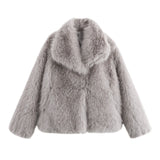 Fongt Women's Thick Lamb Fur Black Coat Women's Winter 2025 New Fur