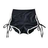New Summer Style High-Waisted Shorts With Banged Edges And Tight Hips And Rope Straps For Sports Casual Pants-Outfit