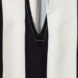Fongt New Women's Design Feeling Hanging Neck Deep V Collar Loose Striped Sleeveless Vest Top