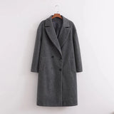 New Oversized Double-breasted Casual Faux Wool Coat Autumn Winter Women Outwear Long Sleeve Female Faux Woolen