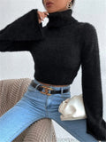 Fongt And Winter New High-Collar Short-Term Navel Uffin Sweater