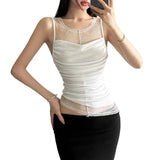 2024 Summer New Women's Sexy Hottie Hollow Lace Mesh Sleeveless Body
