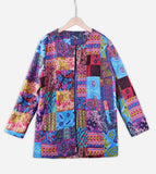 Print Coats And Jackets Women Autumn Long Sleeve Plus Size Cotton Linen Loose Ladies Tops Oversized Cardigan