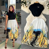 Fongt Elegant Style Suit Women's Summer High-End Design Sense Niche Sleeveless Shirt Top + Two-Piece Dress