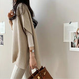 Fongt And Winter Vertical Loose Short-Sleeved Knitted Shirt Korean Rough Knitted Shawl Shawl Shawl Jersey