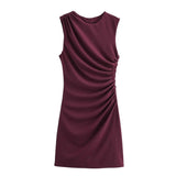 Fongt Homemade New Women's Classic Folded Decorative Short Dress 3067260