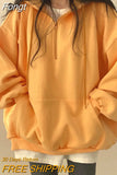 Y2K Korean Hoodie Women Harajuku Oversized Casual Hooded Coats Lantern Long Sleeve Pocket Pullover
