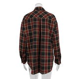 Fongt Women's Wear 2023 Fall New Vintage Plaid Shirt Boyfriend Wind Long Loose Shirt Coat-Outfit