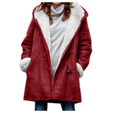 Intellectual Simple Original Style Solid Color Leisure Button Cardigan To Keep Warm Medium And Long Hooded Lady's Coat-Outfit