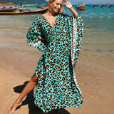 Fongt Robe Beach Coat Beach Vacation Sunscreen Long Dress Bikini Blouse Swimsuit Over A