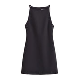 French Dress 2024 New Straight Collar Sleeveless Slimming Hip Skirt 9479049-Outfit