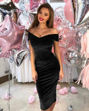 Fongt Hot Sales Explosion Temperament Commuting Women's Clothing One-Word Collar Shoulder Dress Dress