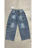 Fongt Broad-Legged Jeans Men's Spring And Autumn Tide Brand Loose Water Wash Bag Cutter Trousers