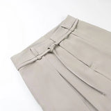 Fongt Homemade New Women's Ocean Smozy Casual With Fine Belts And Rendered Wide Legs