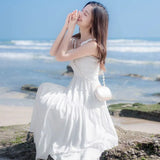 Women Sleeveless Holiday Beach Sexy Solid Bandage Summer All-match Ulzzang Streetwear Elegant Classy Fashion Vestidos