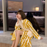 Fleece Nightgown Women Winter Flannel Plus Velvet Warmth Princess Long Sweet Bathrobe Spring Autumn