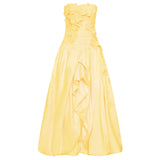Famous Style Collation Three-Dimensional Flower Design Braid Dress Dress 2025 New Long Open Dress Women's