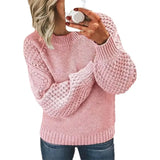 Fongt Women's Fashion Women's Jumper Long Sleeve Round Neck Stitch Sweater Women's