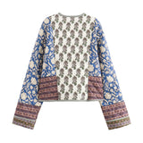 New Fall / Winter 2024 Women's Fashion Double-Sided Printed Quilted Cotton Jacket W063 9088-Outfit