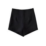 Trendy Ladies' High-Waisted Suit Shorts Summer's New Spicy Girls' Solid-Color Tight-Fitting Buttocks Hot Pants-Outfit