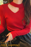 Hollow Out Pullover Sweater Women Autumn Winter Black Jumper Soft Warm Women Long Sleeve Slim Knitted Tops 2023 Pull