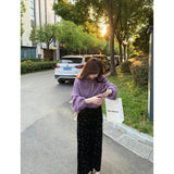 Fongt Gentle Lazy Wind Purple Round Jumper Half Skirt Two Sets Of Small Loose Soft Slimy Set