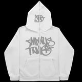 Fongt New High Street Hip-Hop National Tide Printing Zipper Clothing Fashion Fashion Couple Hooded