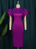 Fongt Personality Fashion Horn Sleeves Dress Party Banquet Evening Dress Dress