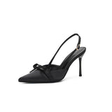 Fongt Version Of The Bow Elegant Temperament Baotou Sandals New Dating Fairy Style With Skirt Tip Fine Heel High Heels
