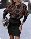 Fongt Autumn And Winter New Wish Women's Round-Neck Long-Sleeved Commute High-Waisted