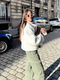 Large Collar Wool Crop Coat-Outfit