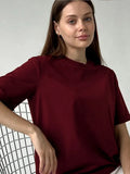 Fongt Hot Summer T-Shirt Women's Pure Cotton 16-Color Basic Loose Top Ins Soft T-Shirt