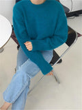 New 2022 Knitted Mink Cashmere Oversized Warm Elegant Fashionable Autunm Winter Women Sweater Pullovers Tops